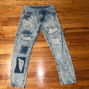 Mens Hip Hop Blue Jeans Size 32x32